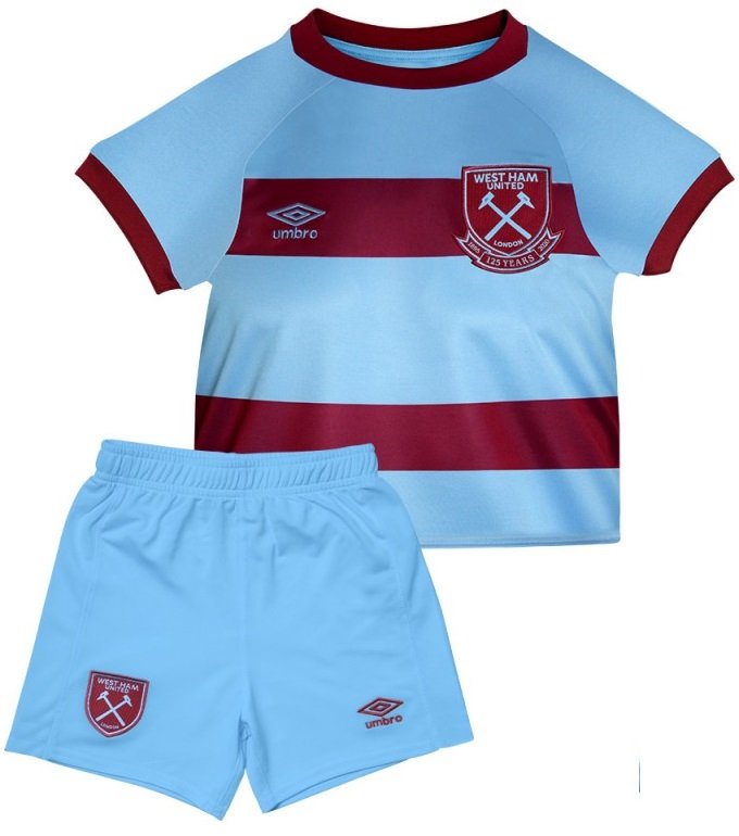 Kit infantil oficial umbro West Ham 2020 2021 II jogador
